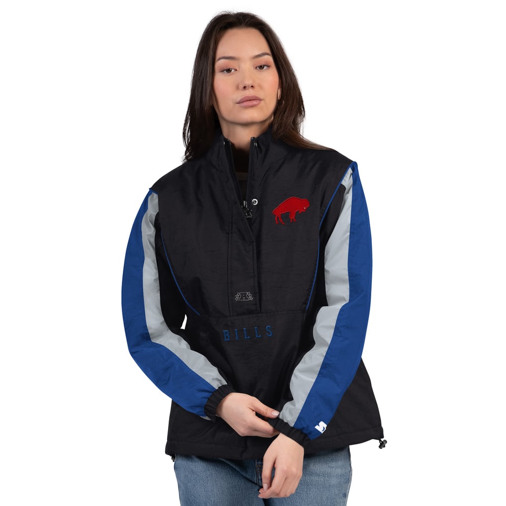 Buffalo Bills Starter Women's Thursday Night Gridiron Half-Zip Jacket - Black/Royal