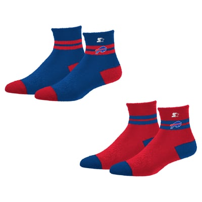 Buffalo Bills Starter Women's Cozy Cuff Stripes Quarter-Length Plush Socks