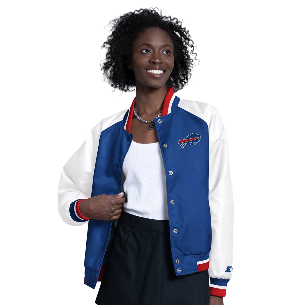  Buffalo Bills Starter Women's Raglan Blitz Full-Snap Varsity Jacket - Royal/White