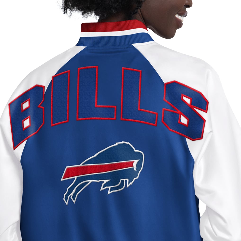  Buffalo Bills Starter Women's Raglan Blitz Full-Snap Varsity Jacket - Royal/White