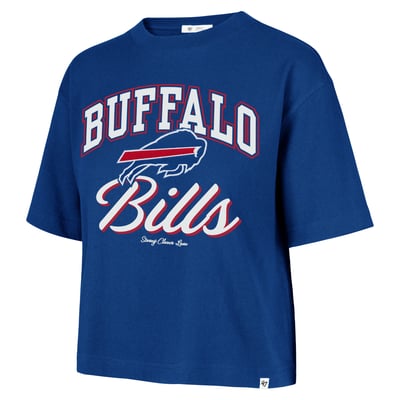 Buffalo Bills Stoney Clover Lane x '47 Women's Script City Boxy Cropped T-Shirt - Royal