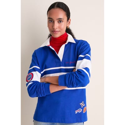 Buffalo Bills Tuckernuck Women's Rugby Long Sleeve Polo - Royal