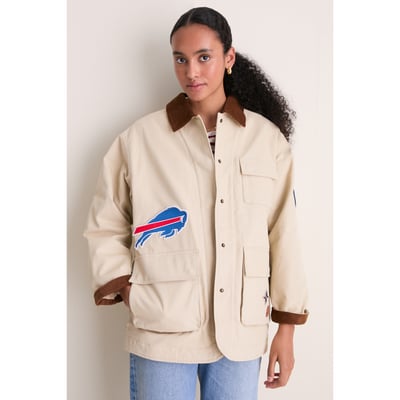 Buffalo Bills Tuckernuck Women's Full-Snap Barn Jacket - Stone