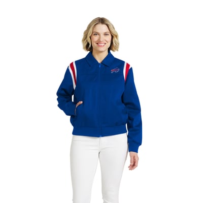  Buffalo Bills WEAR by Erin Andrews Women's Shoulder Stripe Twill Full-Zip Jacket - Royal