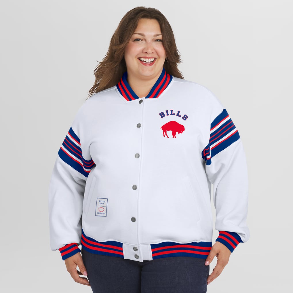 Women's Buffalo Bills WEAR by Erin Andrews White Plus Size Full-Snap ...