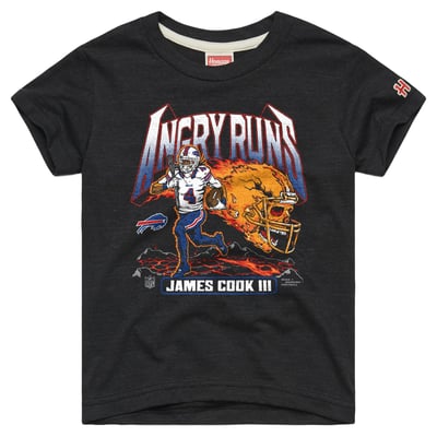 James Cook III Buffalo Bills Homage Youth Angry Runs Tri-Blend T-Shirt - Charcoal