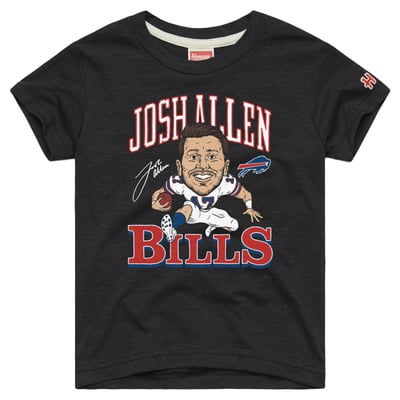 Josh Allen Buffalo Bills Homage Youth Caricature T-Shirt - Charcoal