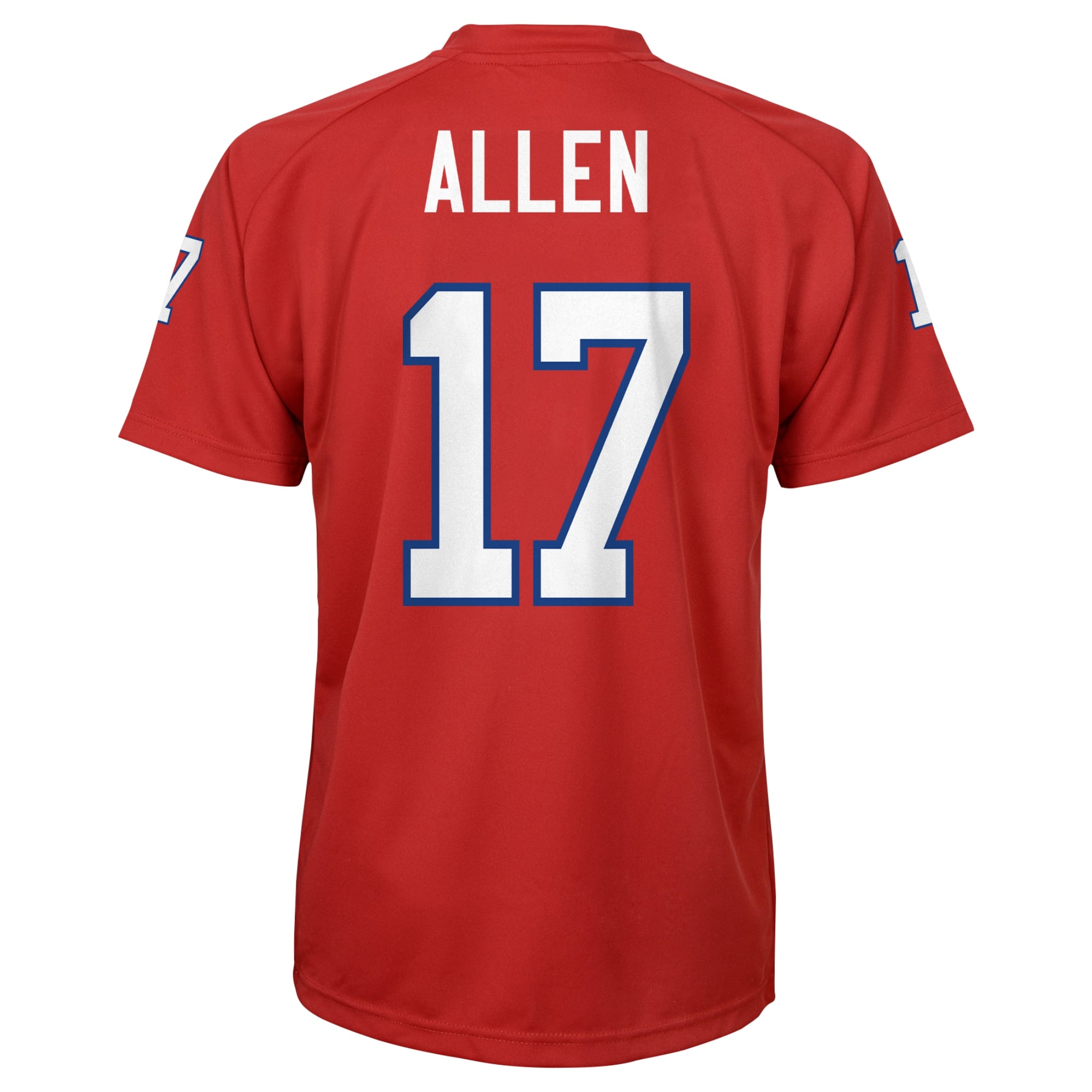 Youth Buffalo Bills Josh Allen Red Performance Name & Number