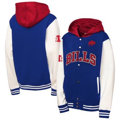 Buffalo Bills Mitchell & Ness Youth Court Side Fleece Full Snap Jacket - Royal
