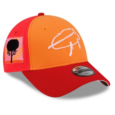 Josh Allen Buffalo Bills New Era Youth Isaac Billustration 9FORTY Adjustable Hat - Orange/Red