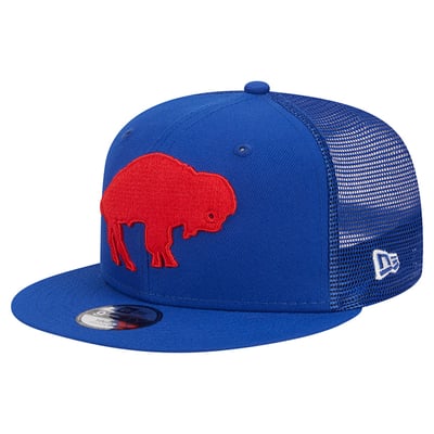 Buffalo Bills New Era Youth Throwback Main Trucker 9FIFTY Snapback Hat - Royal
