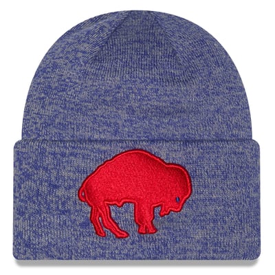 Buffalo Bills New Era Youth Throwback Marled Cuffed Knit Hat - Royal