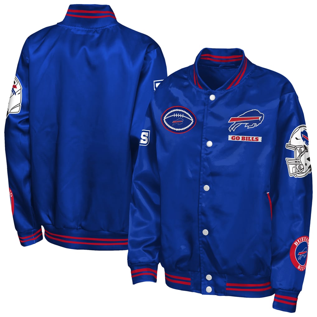  Buffalo Bills Outerstuff Youth Grid Runner Satin Patch Varsity Jacket - Royal