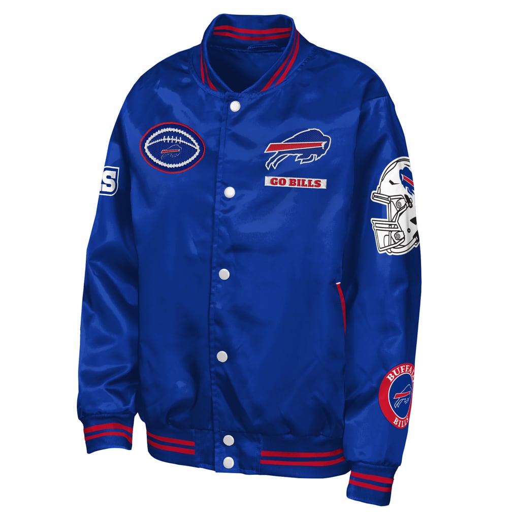  Buffalo Bills Outerstuff Youth Grid Runner Satin Patch Varsity Jacket - Royal