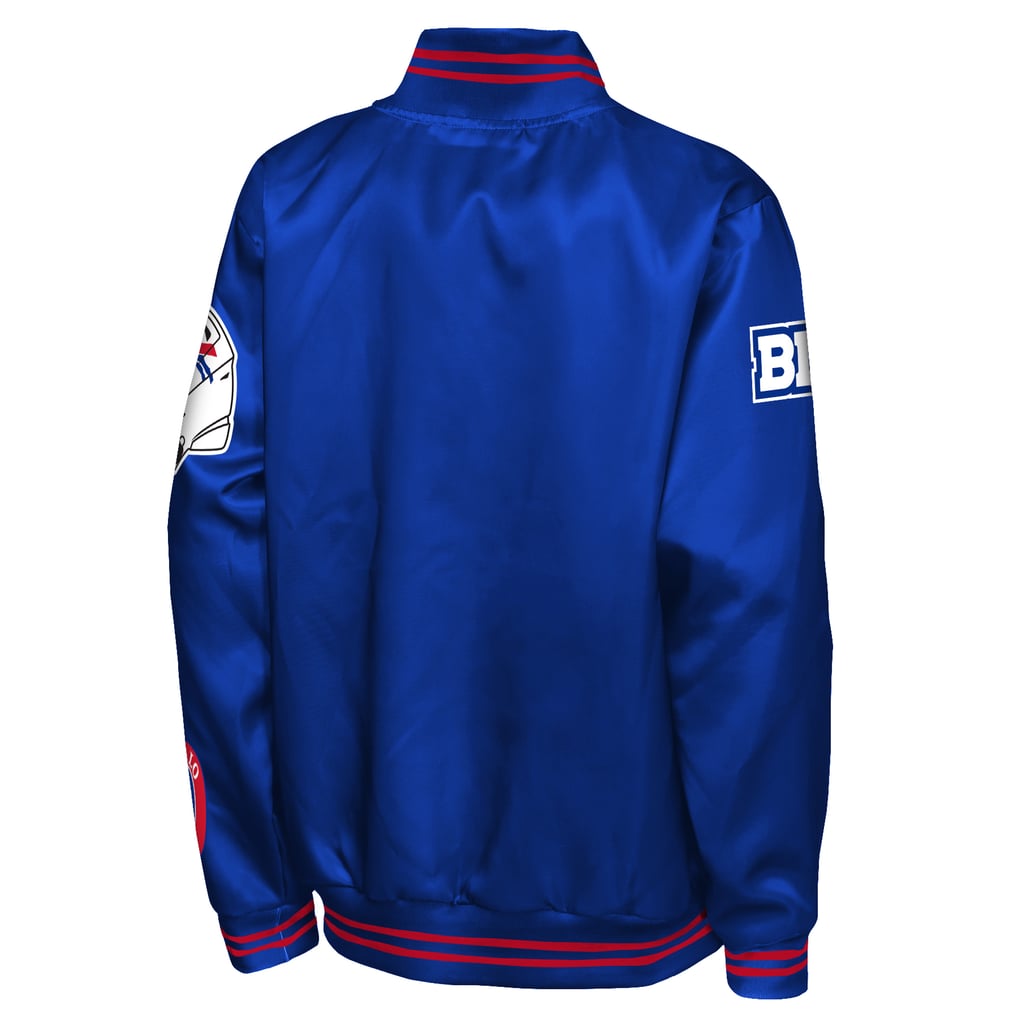  Buffalo Bills Outerstuff Youth Grid Runner Satin Patch Varsity Jacket - Royal