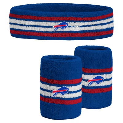  Buffalo Bills PRO Compression Youth Team Stripe Three-Pack Headband and Wristbands Set - Royal