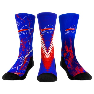  Buffalo Bills Rock Em Youth 3-Pack Crew Socks Set - 