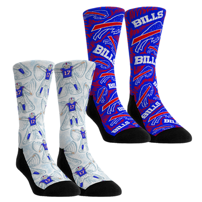 Josh Allen Buffalo Bills Rock Em Youth 2-Pack Reverse Hurdle Crew Socks Set