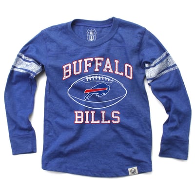 Buffalo Bills Wes & Willy Youth Football Long Sleeve T-Shirt - Royal