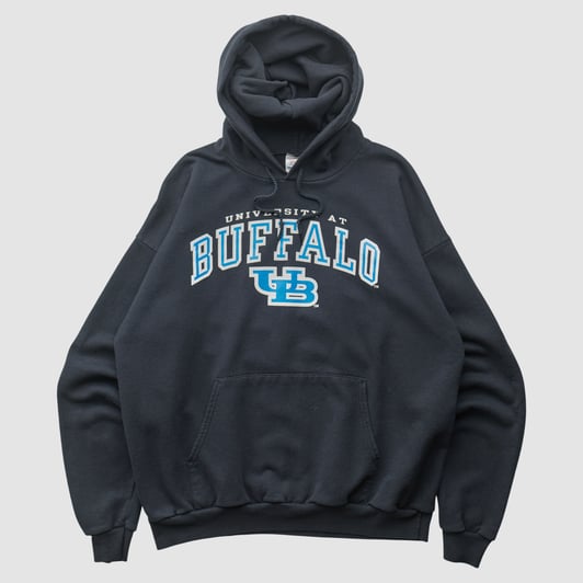 Buffalo Bulls Hanes 2000s Hooded Pullover Sweatshirt - Black - XL by Fanatics Real Vintage