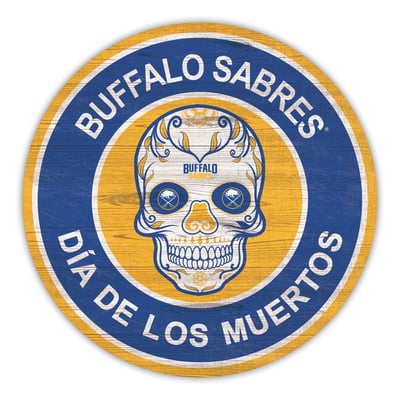 Buffalo Sabres 12" Sugar Skull Circle Sign