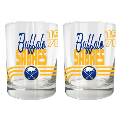 Buffalo Sabres Two-Piece 12oz. Heritage Rocks Glass Set