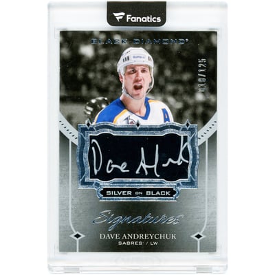 Dave Andreychuk Buffalo Sabres Autographed 2016-17 Upper Deck Black Diamond Silver On Black Signatures #SB-DA #18/125 Card