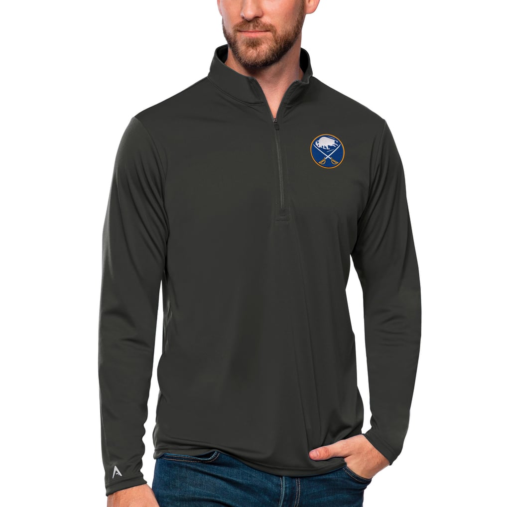 Buffalo Sabres Antigua Tribute Quarter-Zip Pullover Top - Charcoal