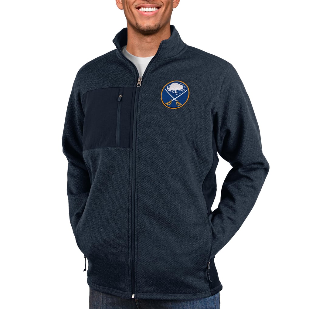 Buffalo Sabres Antigua Course Full-Zip Jacket - Heather Navy