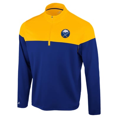 Buffalo Sabres Antigua Hinder Quarter-Zip Pullover - Royal/Gold