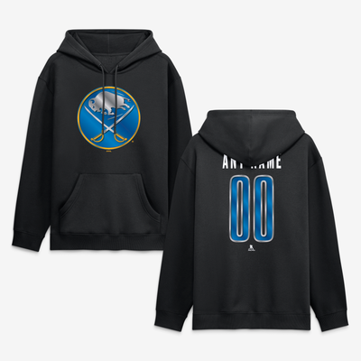 Buffalo Sabres Big & Tall Forged Mascot Personalized Name & Number Hoodie - Black