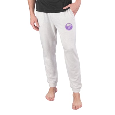 Buffalo Sabres Concepts Sport Hockey Fights Cancer Mainstream Cuffed Terry Tri-Blend Pants - Oatmeal