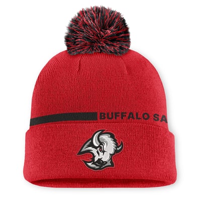 Buffalo Sabres Fanatics Authentic Pro Alternate Cuffed Knit Hat with Pom - Red