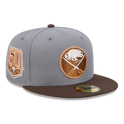 Buffalo Sabres New Era Wood Tones 59FIFTY Fitted Hat - Charcoal/Brown