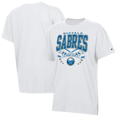 Buffalo Sabres Champion Women's  Crossing Sticks Oversized T-Shirt - White