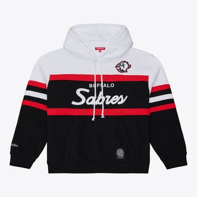  Buffalo Sabres Mitchell & Ness Women's Head Coach Hoodie - White/Black