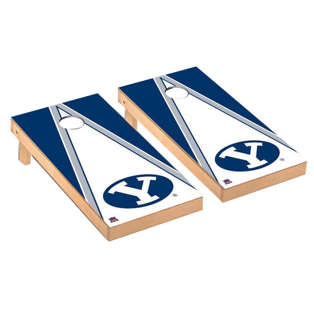 BYU Cougars 2' x 4' Solid Wood Primary Logo White Triangle Design Regulation Bag Toss Board Set