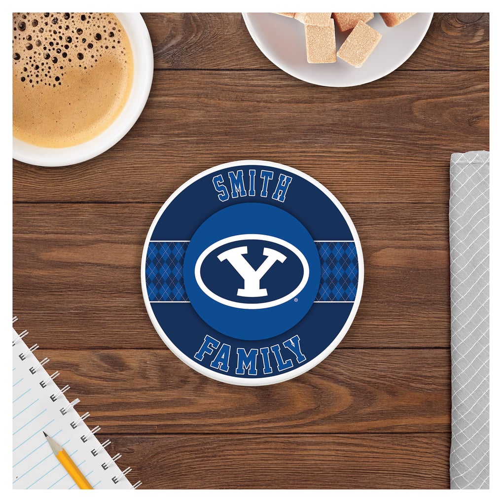 BYU Cougars 4" Personalized Circular Coasters 4-Pack Set