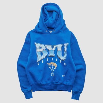 BYU Cougars Fan Sportswear 90s Hooded Pullover Sweatshirt - Blue - Yth S by Fanatics Real Vintage