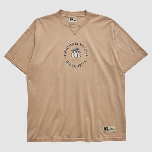 BYU Cougars Russell 90s T-shirt - Beige - 2XL by Fanatics Real Vintage