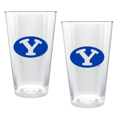 BYU Cougars Two-Piece 16oz. Double Play Pint Glass Set