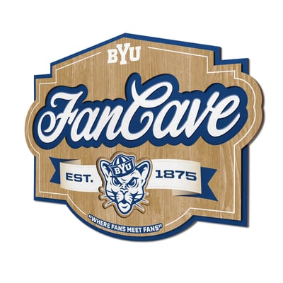 BYU Cougars Fanpoint 12.5" x 17" Fan Cave Sign