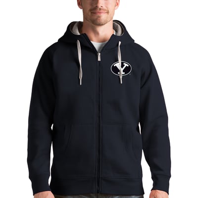 BYU Cougars Antigua Victory Full-Zip Hoodie - Charcoal