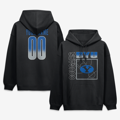 BYU Cougars Big & Tall Home Court Pop Personalized Any Name & Number Hoodie - Black