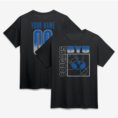 BYU Cougars Big & Tall Home Court Pop Personalized Any Name & Number T-Shirt - Black