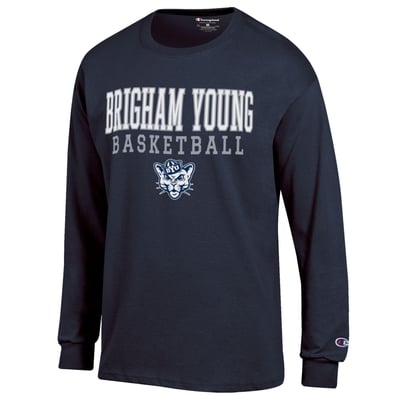BYU Cougars Champion Basketball Stack Long Sleeve T-Shirt - Navy