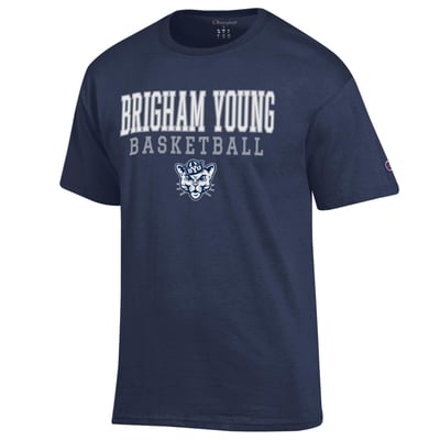 BYU Cougars Champion Basketball Stack T-Shirt - Navy