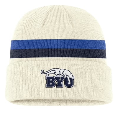 BYU Cougars Nike Legacy Lettered Cuffed Knit Hat - Cream