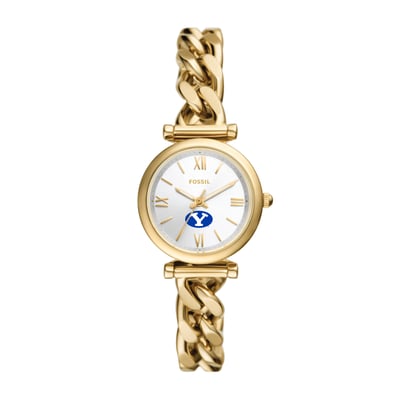 BYU Cougars Fossil Women's Carlie Gold-Tone Stainless Steel Watch