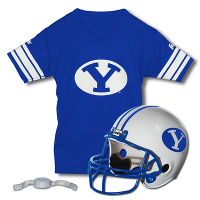 BYU Cougars Franklin Sports Youth NCAA Deluxe Helmet & Jersey Set